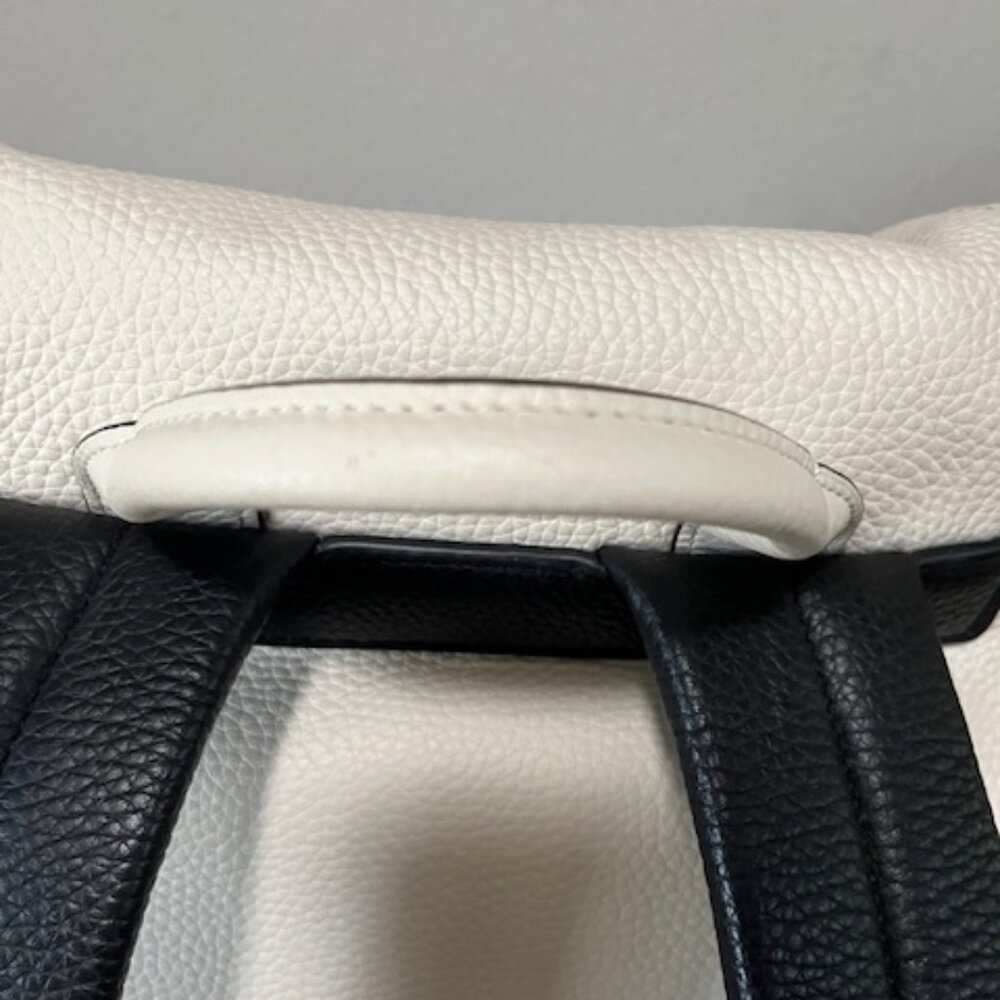 Coach Two-Tone Cream and Black Leather Backpack - Picture 9 of 14